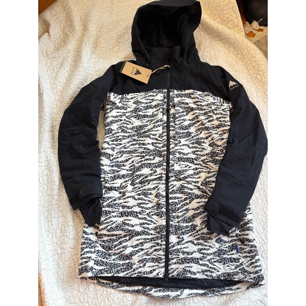 Burton Women's Prowess 2.0 JK‎ Ski Snowboard Jacket Zebra Print Black White XS